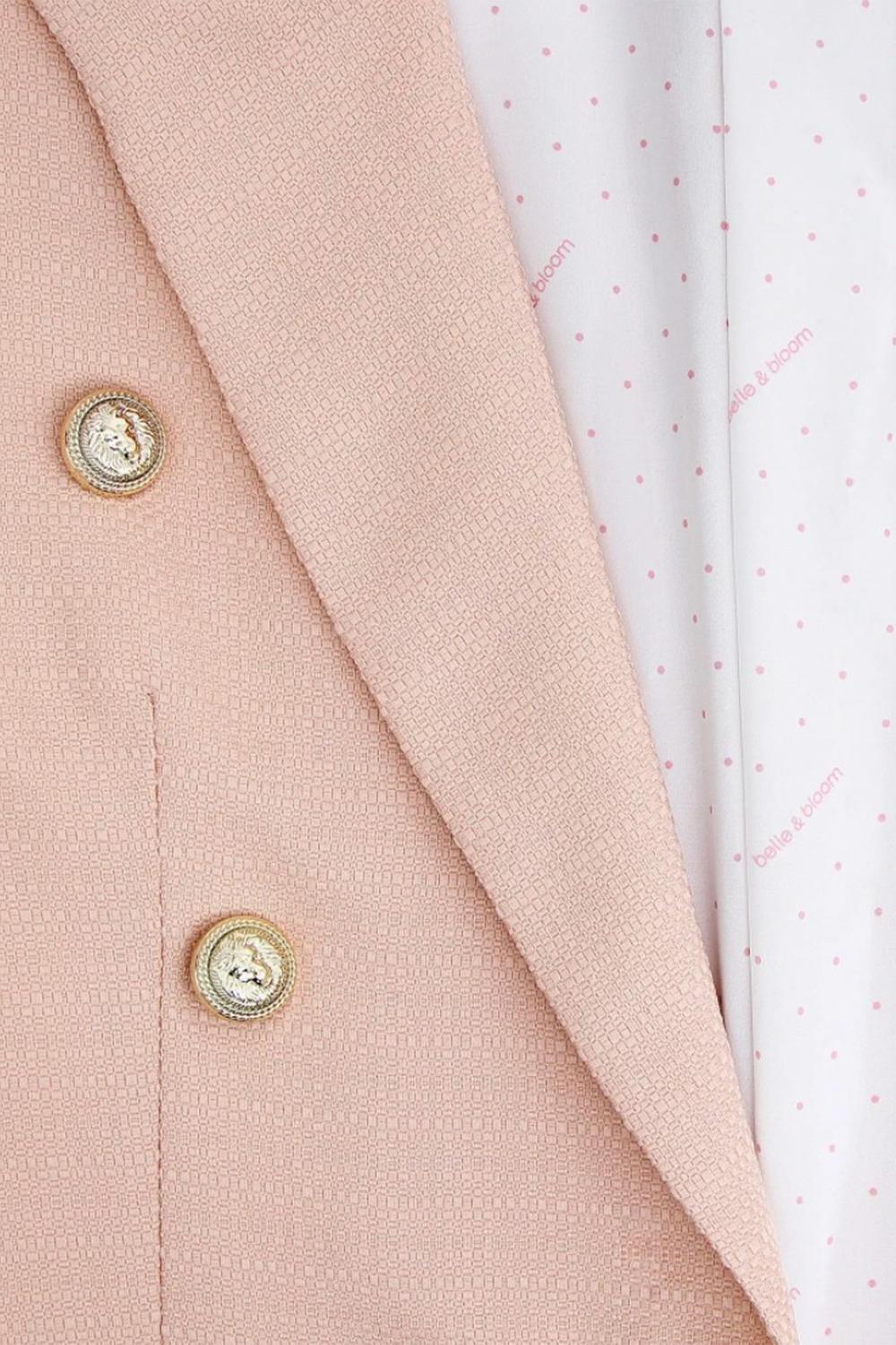 DOUBLE-BREASTED TEXTURED WOVEN BLAZER