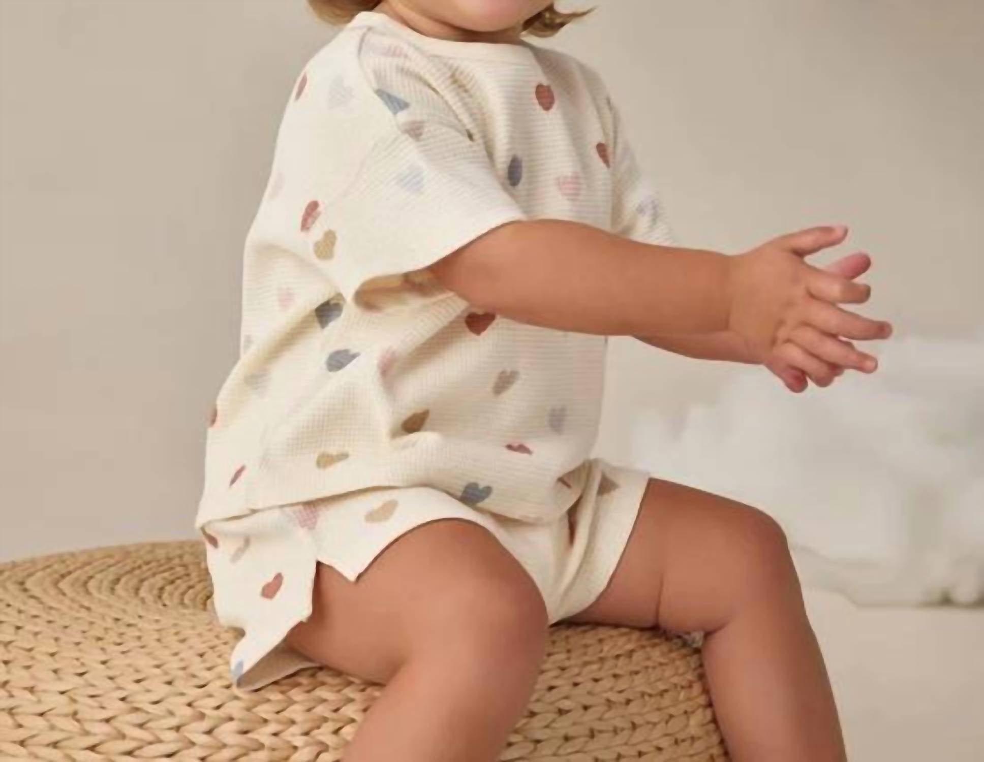 Quincy Mae - Baby Girls Waffle Tee + Short Tee