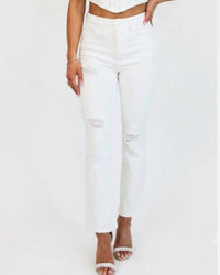 Risen - Irving Tummy Control Distressed Straight Leg Jeans