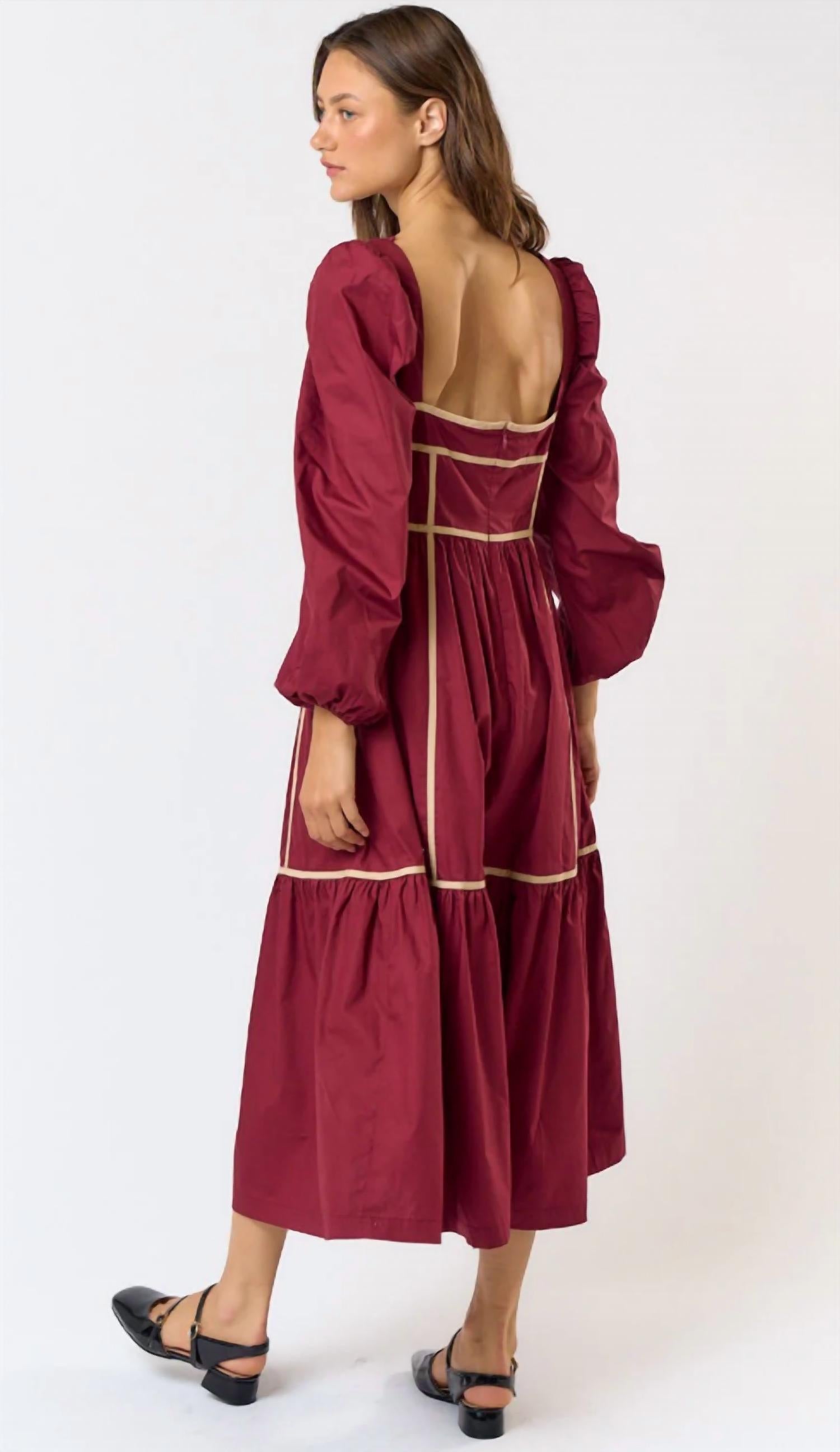 Lalavon - Tis The Season Wine Dress
