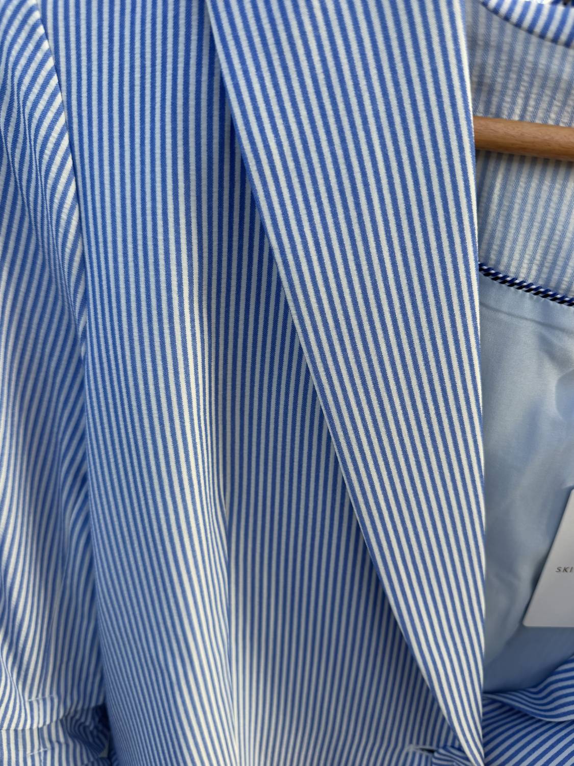 Skies Are Blue - Cinched Sleeve One-Button Stripe Blazer