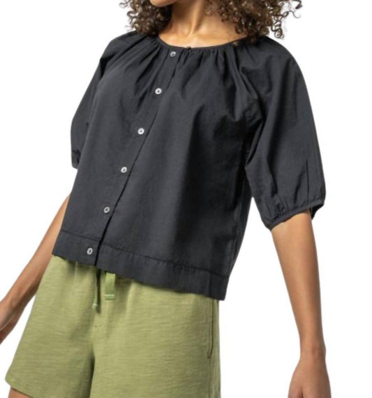 Lilla P - Elbow Sleeve Buttondown Top