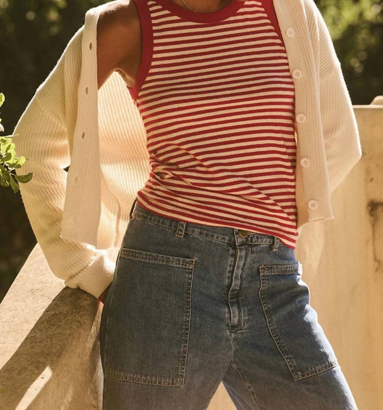 Velvet By Graham & Spencer - Yarn Dye Jersey Stripe Lua Tank