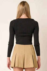 Mittoshop - Scoop Neck Rib Knit Sweater