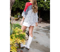 Thml - Mixed Print Mid Bell Sleeve Top