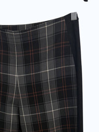 Pier Antonio Gaspari Women's High-Rise Relaxed Pants in white grey red plaid - women's pants - detail view