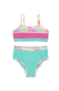 feather 4 arrow Girls Block Party Bikini Set in golden sun - kids' bikini