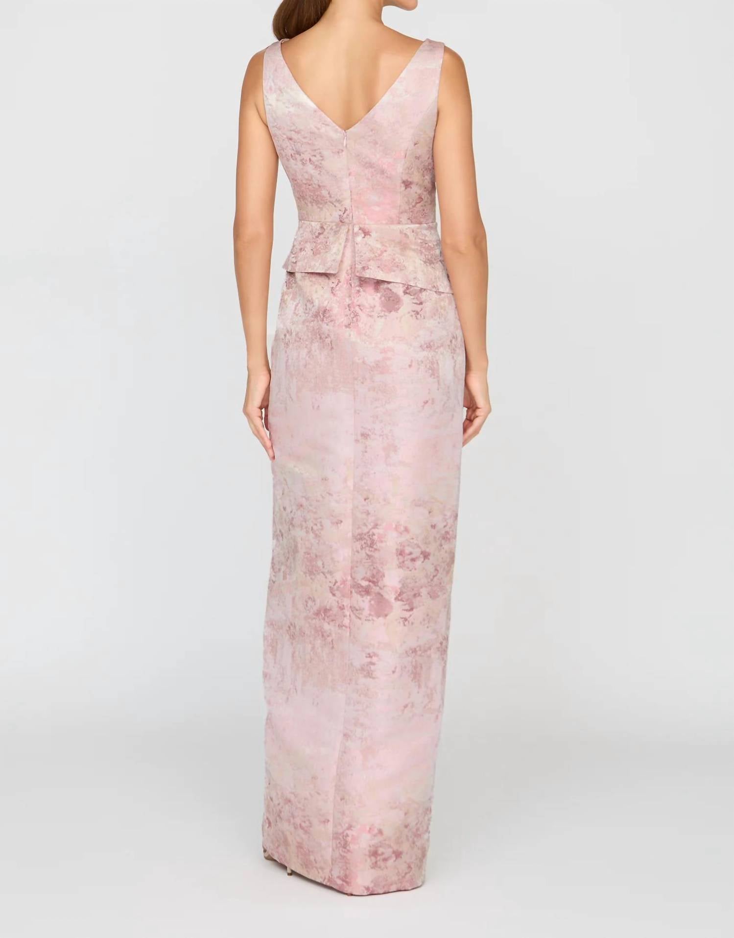 Kay Unger - Luciana Column Jacquard Gown
