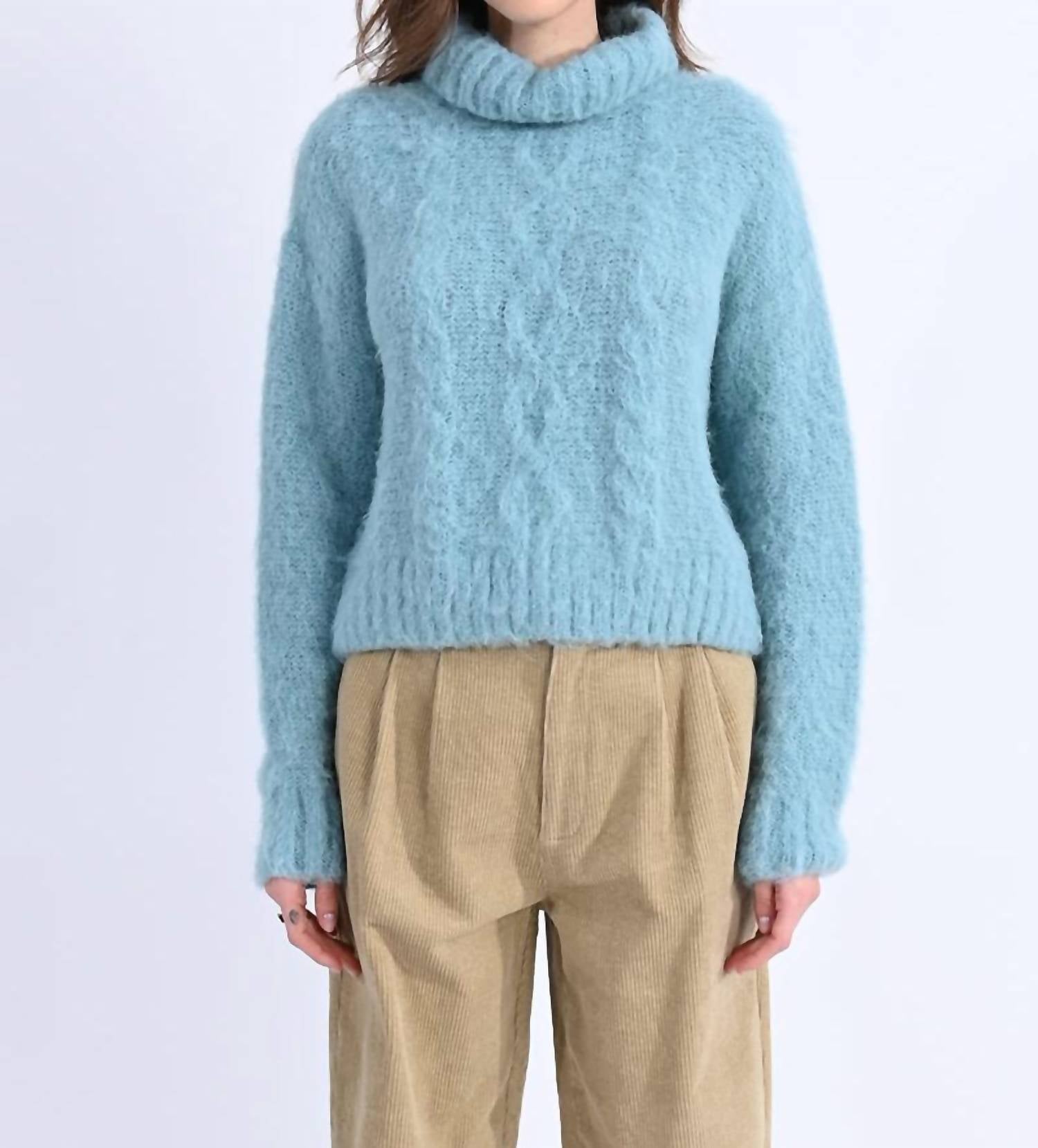 Turtleneck Cable Knitted Sweater
