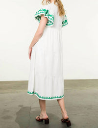 Thml - Flutter Sleeve Embroidered Dress