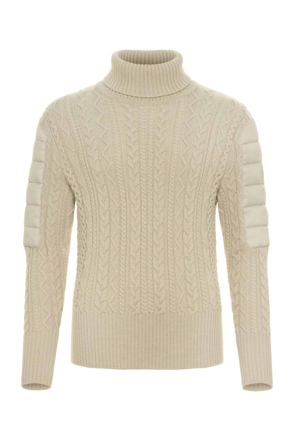 Anatomie Eloisa Cableknit Padded Sweater in stone - women's sweater - view 6
