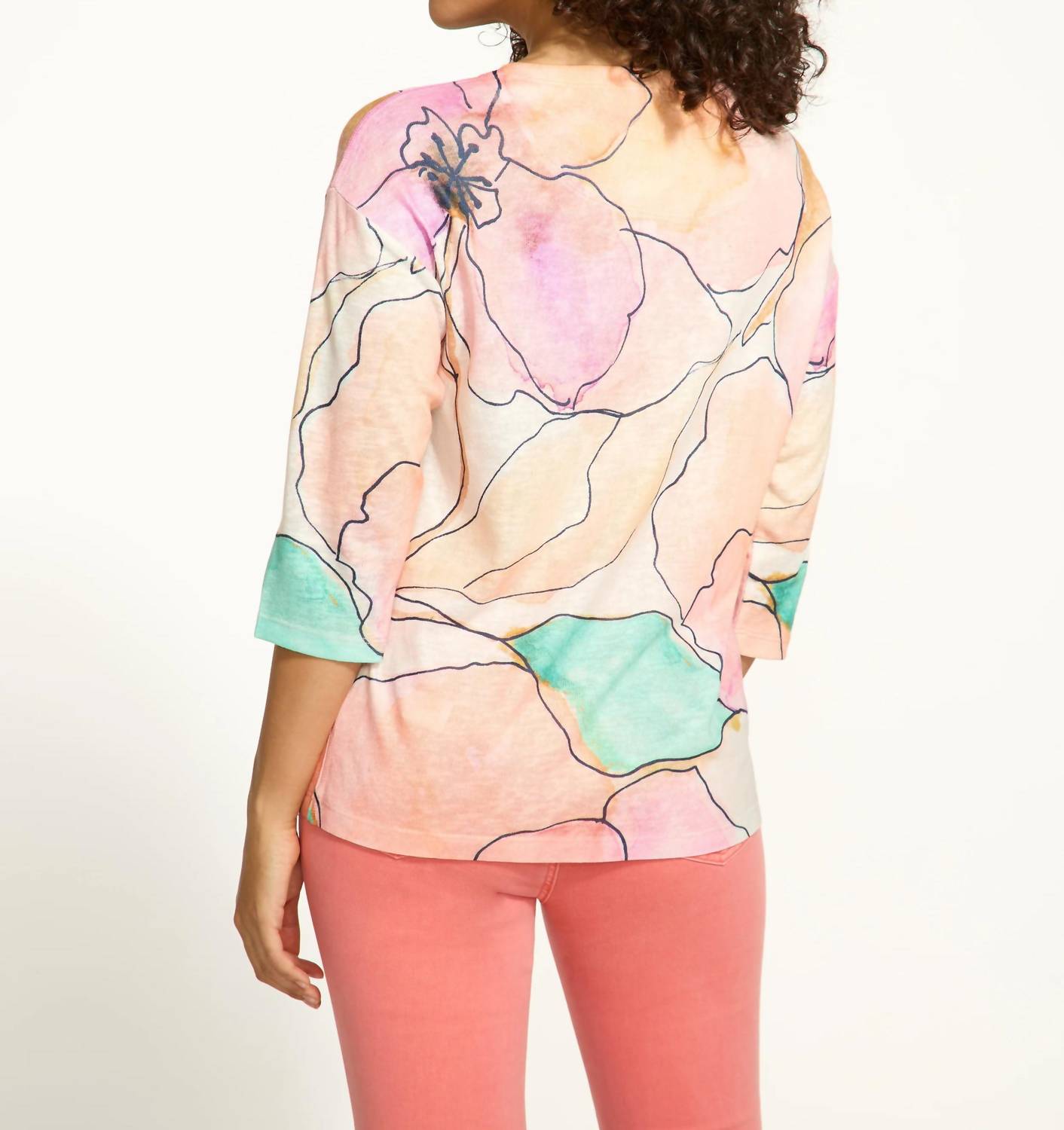 Fdj - Tilly Three Quarter Sleeve Drop Shoulder Top