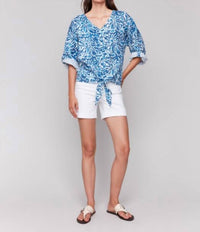 Charlie B - Printed Front Tie Top