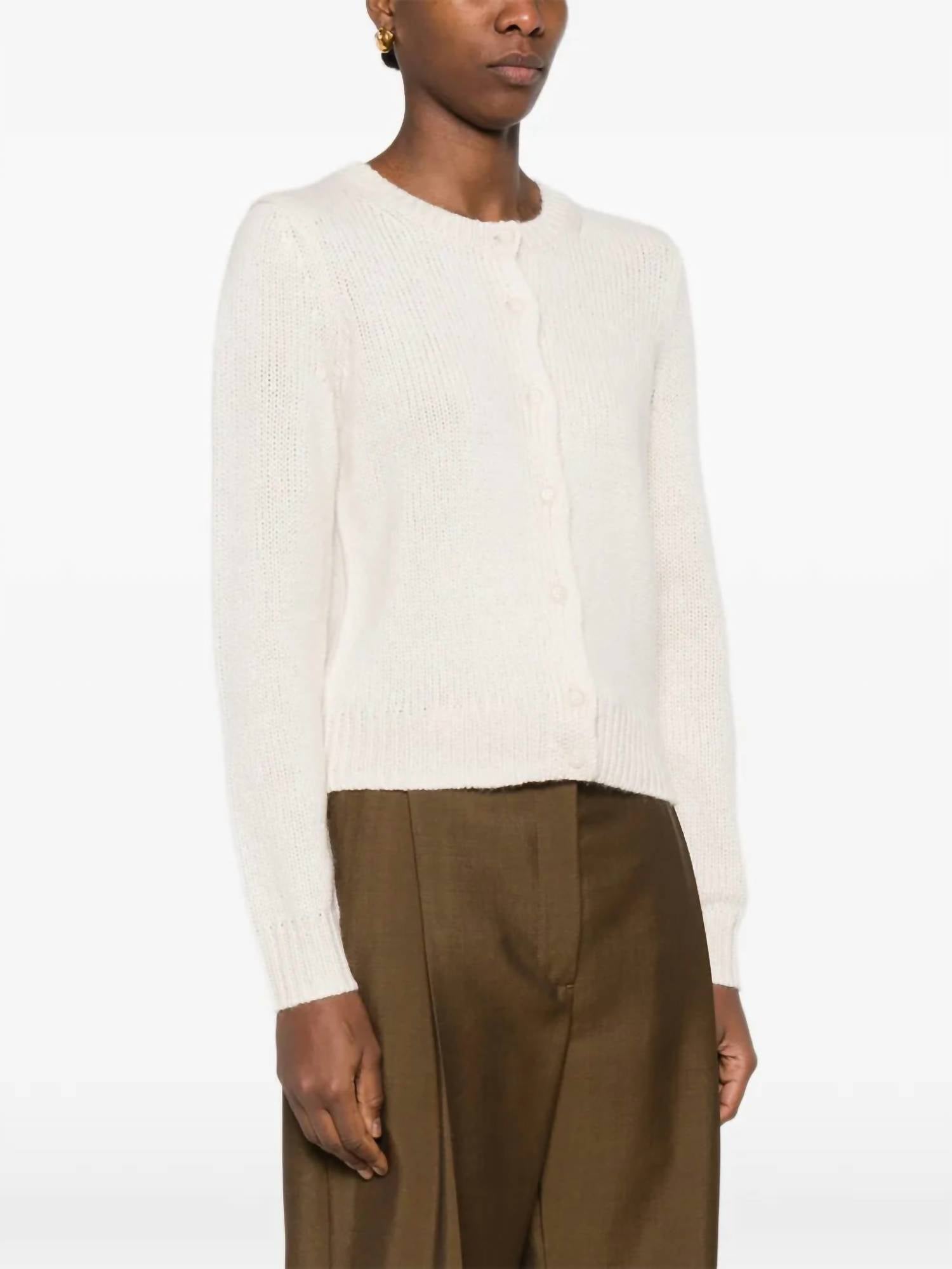 NILI LOTAN Saskia Cardigan in ivory - women's cardigan - detail view