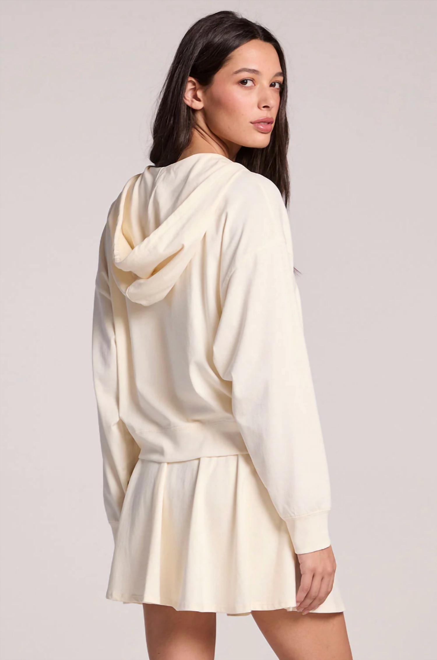 Chaser Abilena Zip Up Jacket in coconut milk - women's top - alternate view