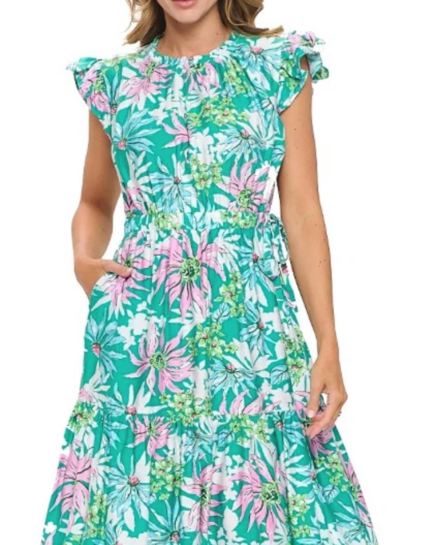 Aryeh - Gloria Ruffle Sleeve Dress
