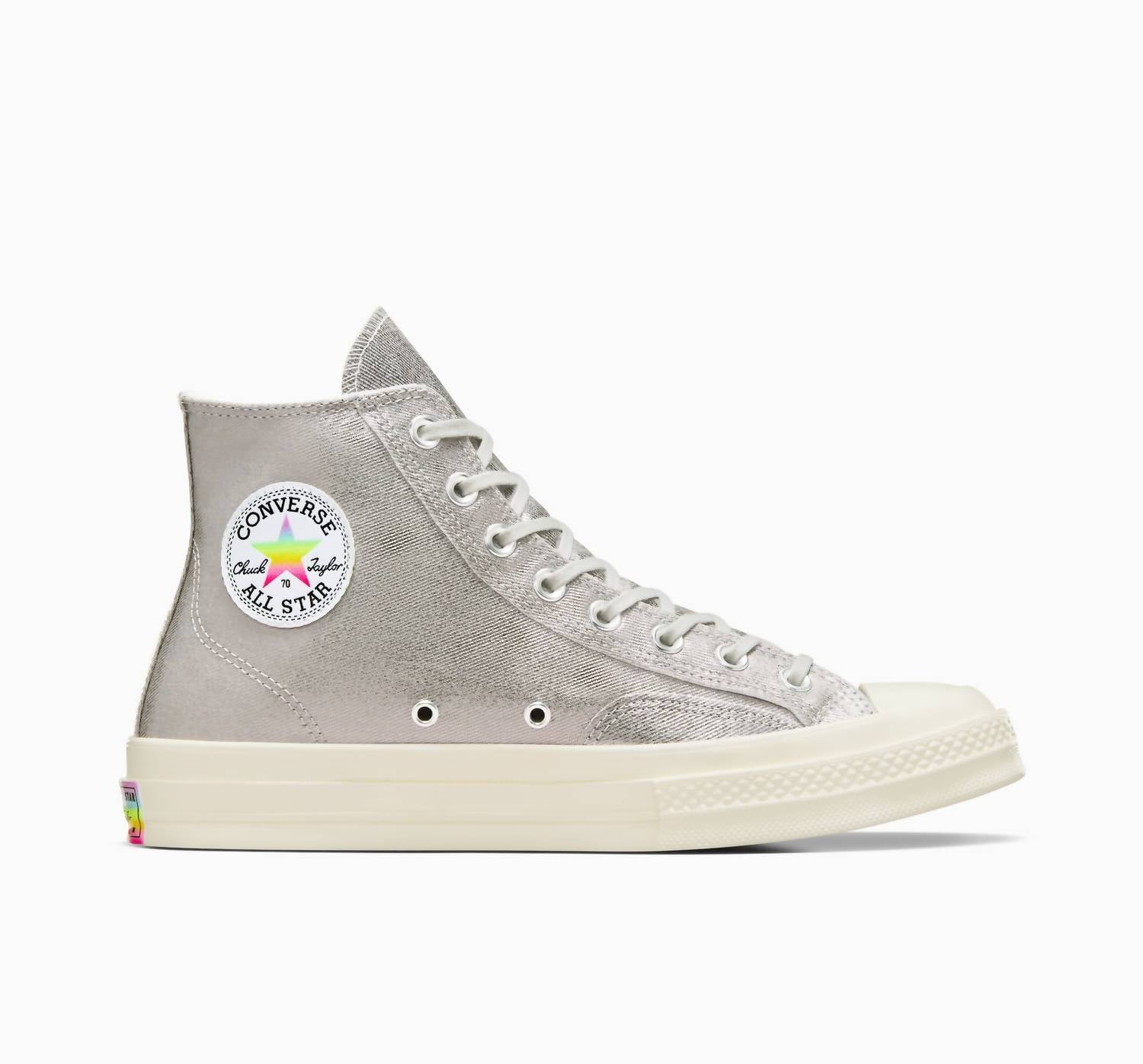 Converse Unisex Chuck 70 Pride Hi Top Sneakers in silver - women's sneaker