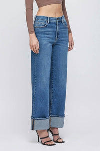 Hidden - High Rise Cuffed Denim Jeans