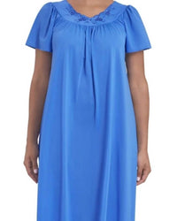Shadowline Lingerie - Flower Petal Embroidery And Flutter Sleeves Long Nightgown