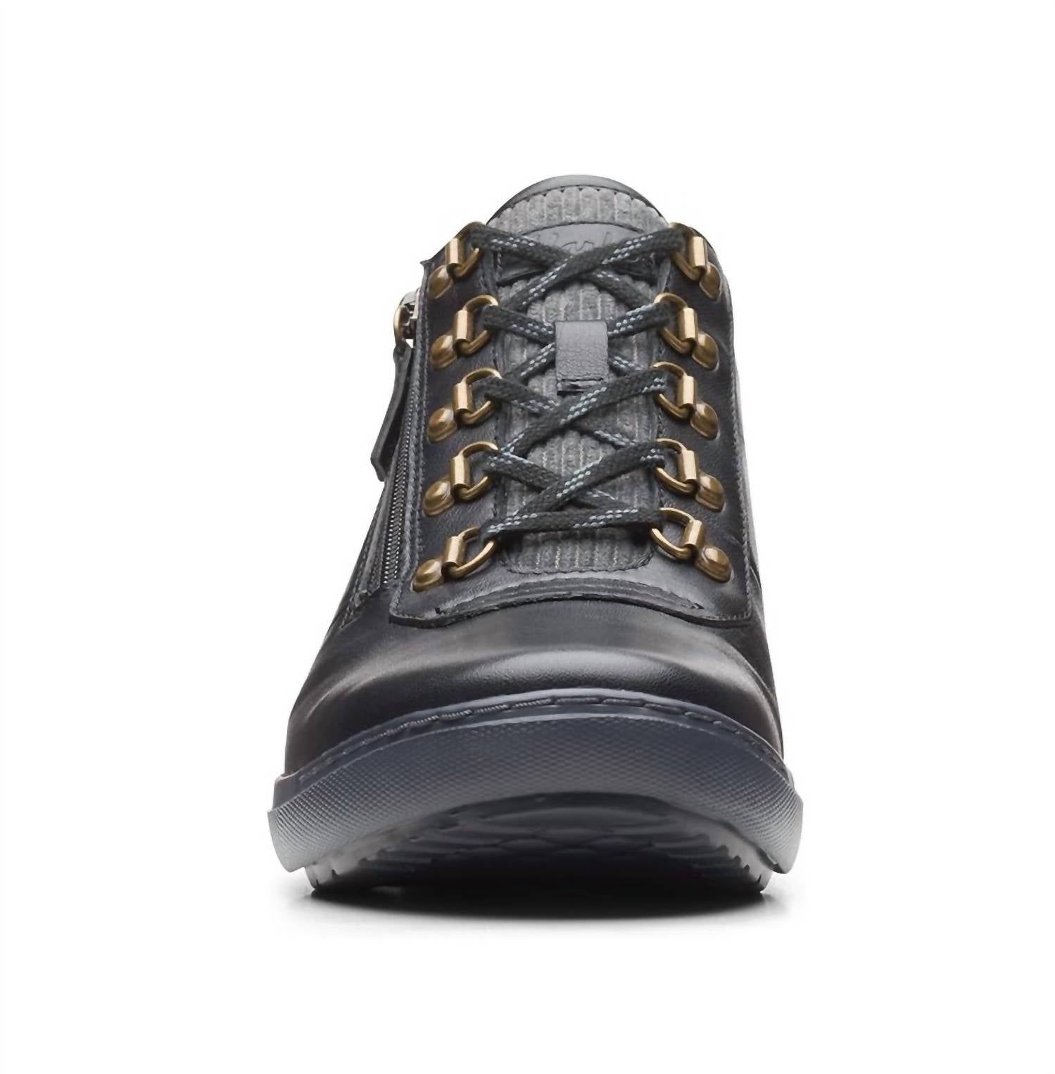 Clarks Women's Nalle Mid Ankle Boot in black leather - women's shoe - view 4