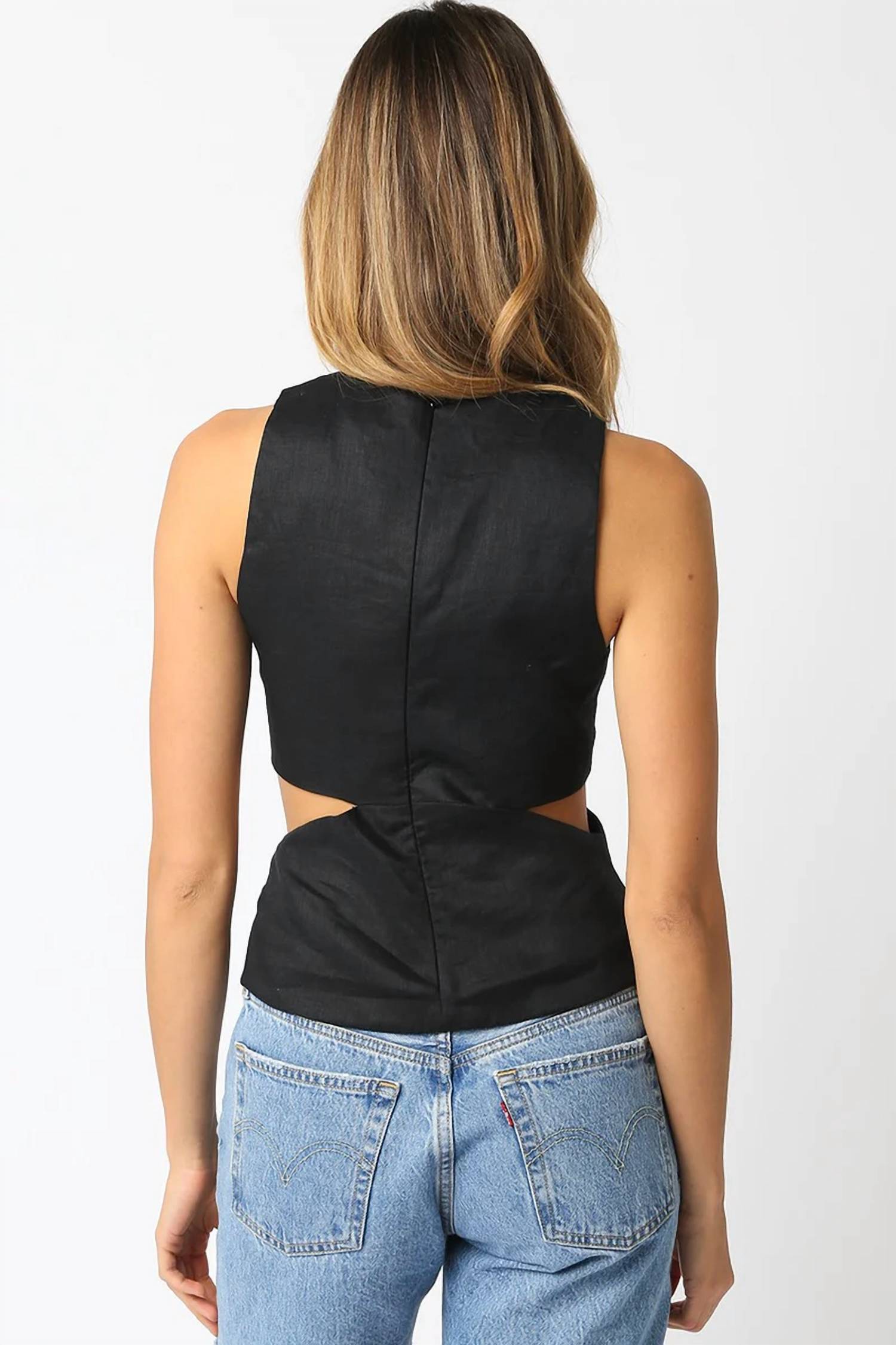 Olivia Von Halle - Metro Cut Out Linen Top