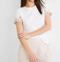 Nic + Zoe - Deco Sleeve Slub Cotton Tee