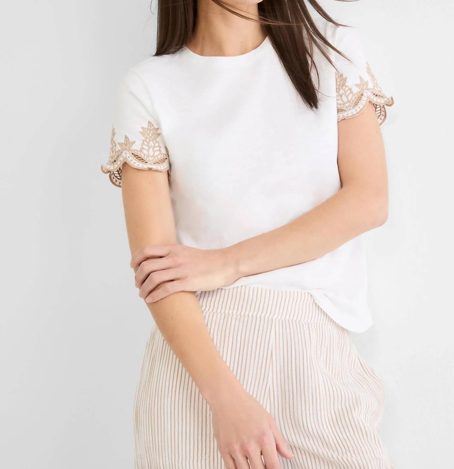Nic + Zoe - Deco Sleeve Slub Cotton Tee