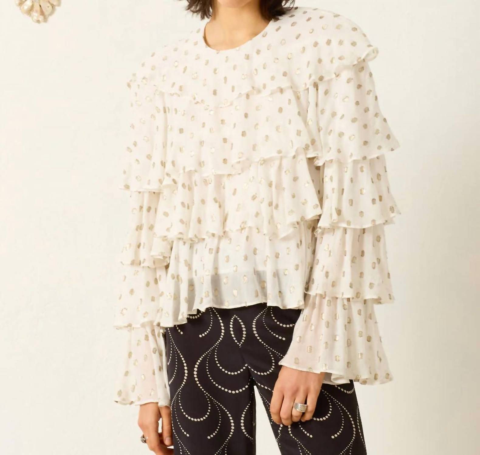 ALIX OF BOHEMIA Rufus Bronze Mist Top in off white - women's blouse