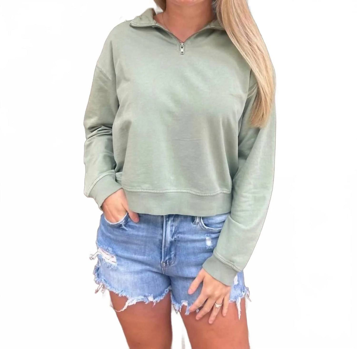 Double Zero - Half 1/4 Zip Pullover Sweatshirt