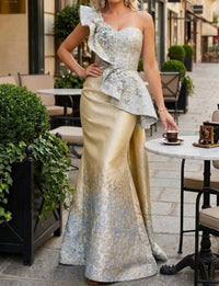 Terani Couture - Elegant Sophisticated Evening Prom Long Formal Jacquard Dress