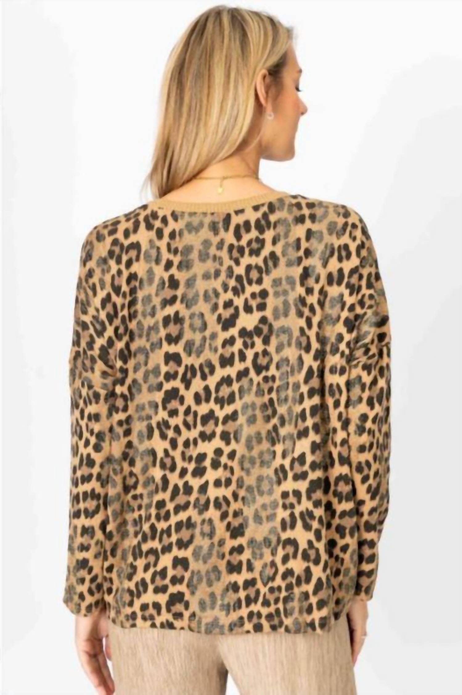 Look Mode Usa - Animal Print Glitter Sweater