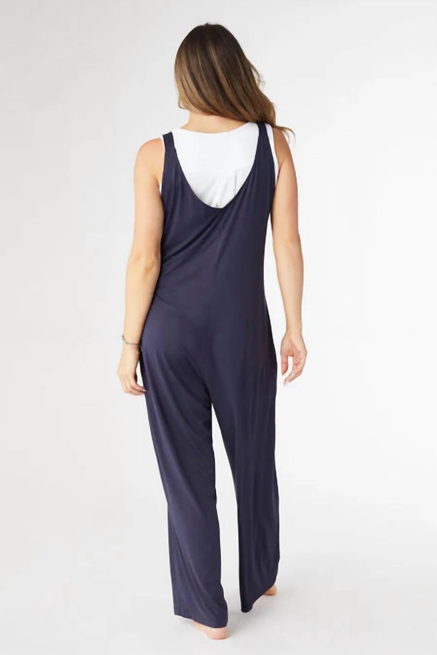 COCO + CARMEN Vega Zenrise Jumper in navy - women's pants - detail view
