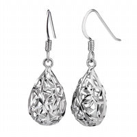 Gold & Honey - Women's Sterling Silver Pear Shape Filigree Drop Earrings And Pendant Necklace Set