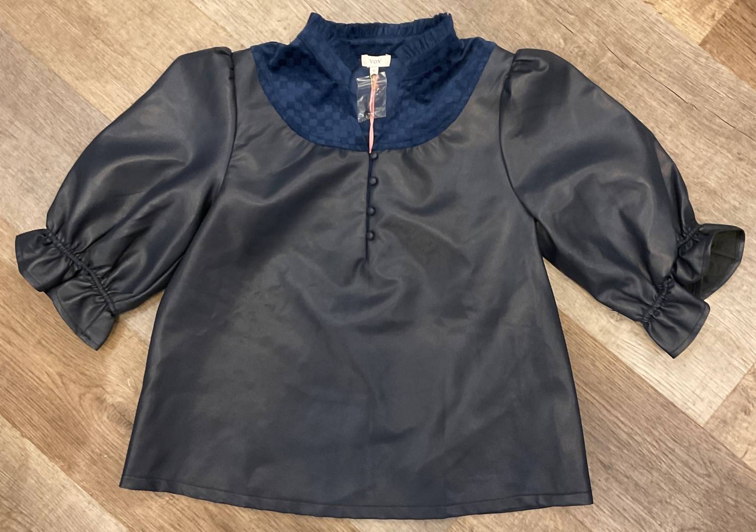 Voy - Women's Vegan And Suede Detail Top