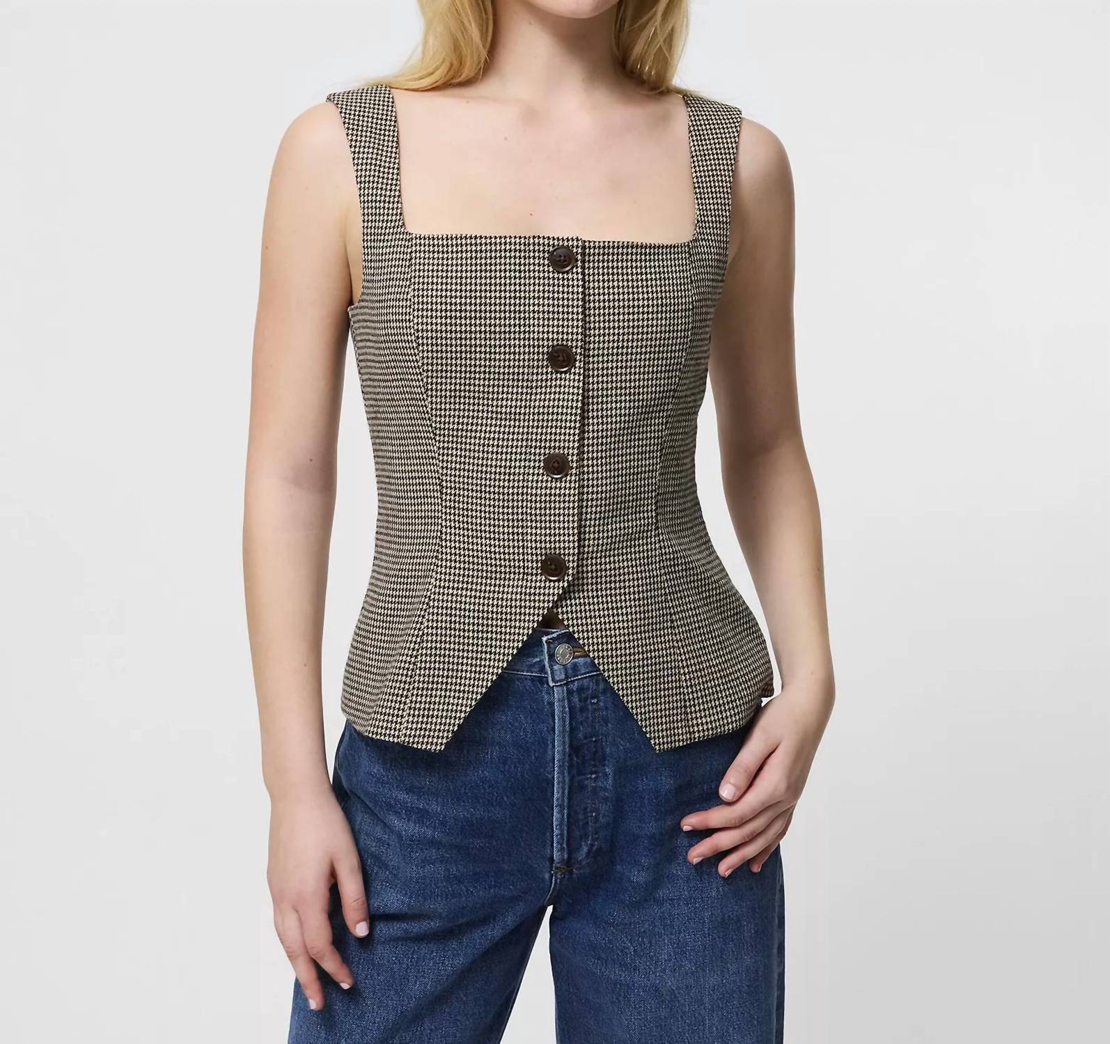 French Connection - Houndstooth Sleeveless Top