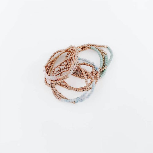 Pretty Simple - Women's Avary Glass And Metallic Bead Bracelet