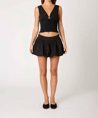 NIA Bleu Top in black - women's shirt - detail view