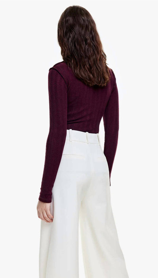 Smythe - Pointelle Knit Turtleneck Top