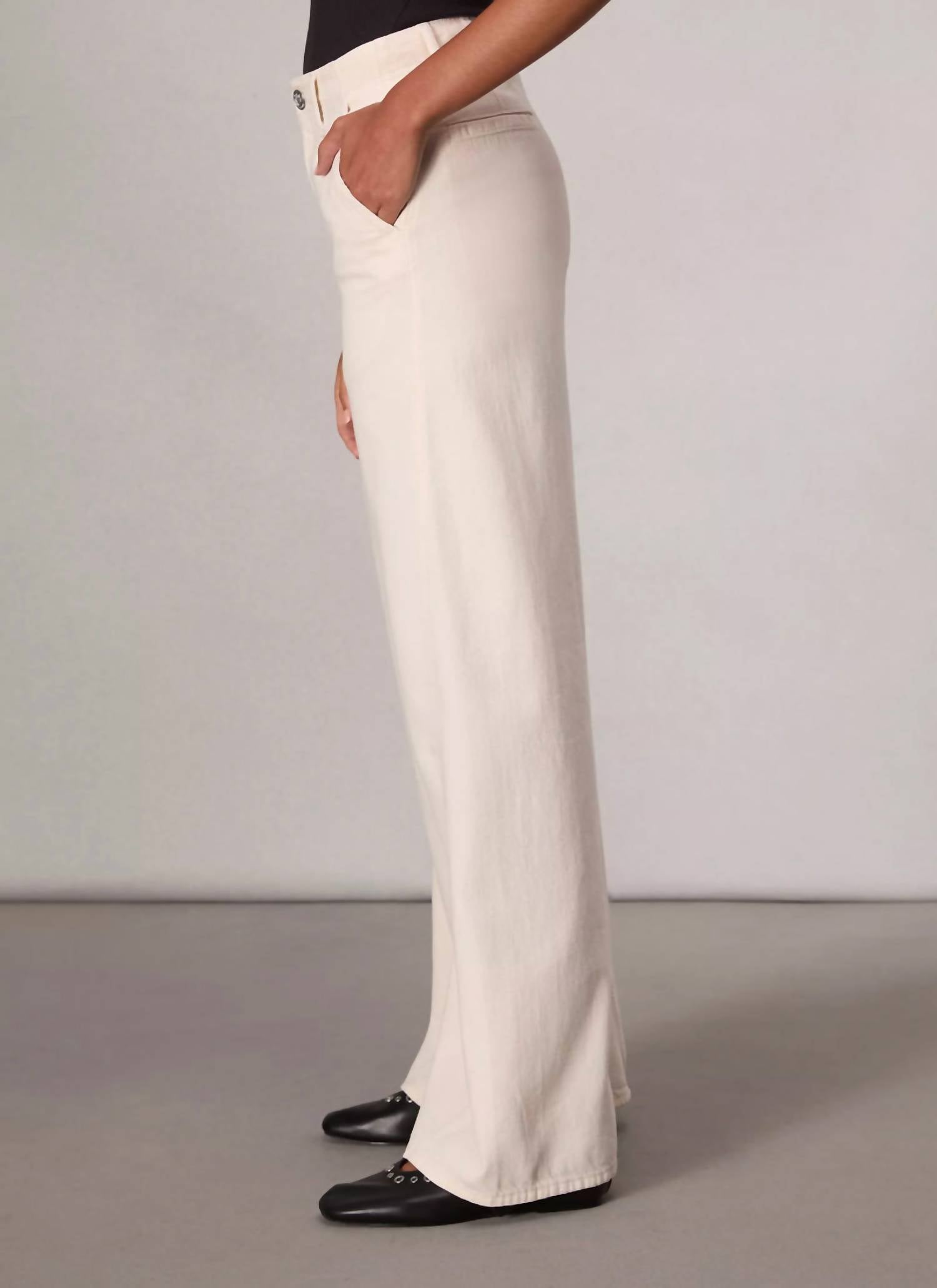 Rag & Bone Featherweight Tailored Wide Leg Sofie Jeans in sandstone - women's jeans - alternate view