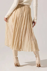 ASTR Salome Midi Skirt in cream - women's skirt - detail view