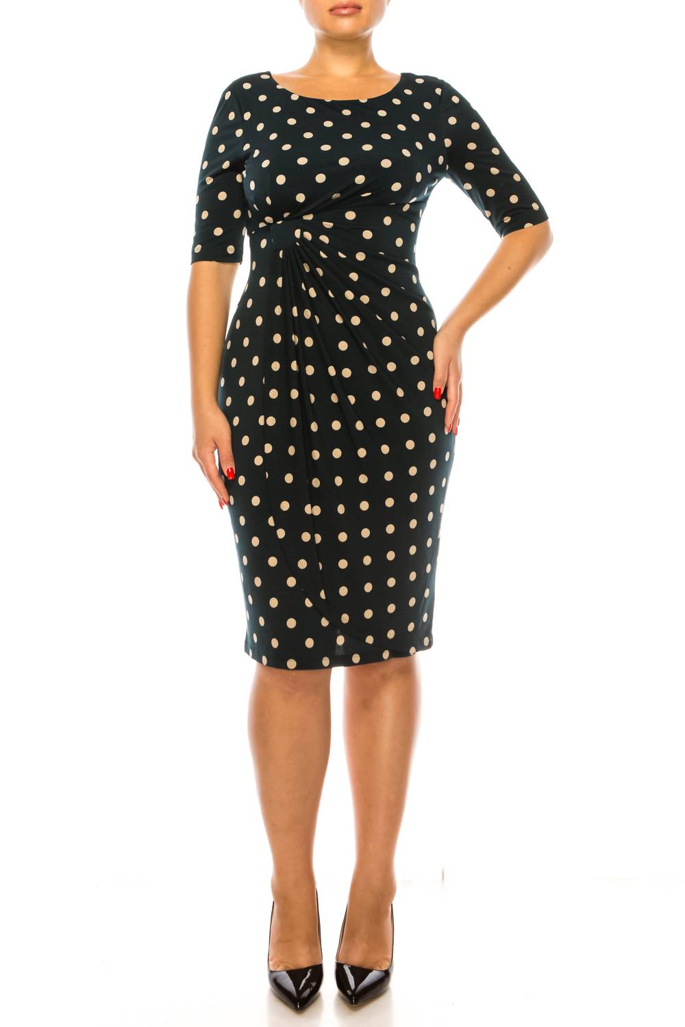 Connected Apparel - Pleated Waist Sheath Dress