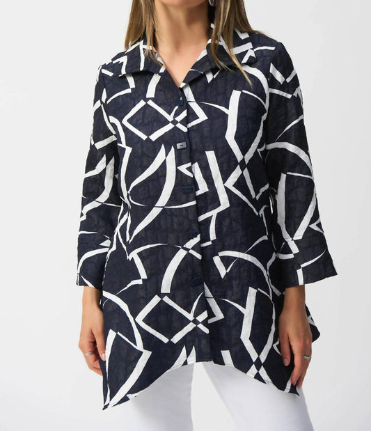 Joseph Ribkoff - Abstract Jacquard Jacket