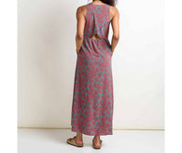 TOAD&CO Sunkissed Maxi Dress in silver pine floral print - women's dress - detail view