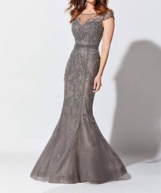 Ivonne D - Hand Beaded Tulle Gown