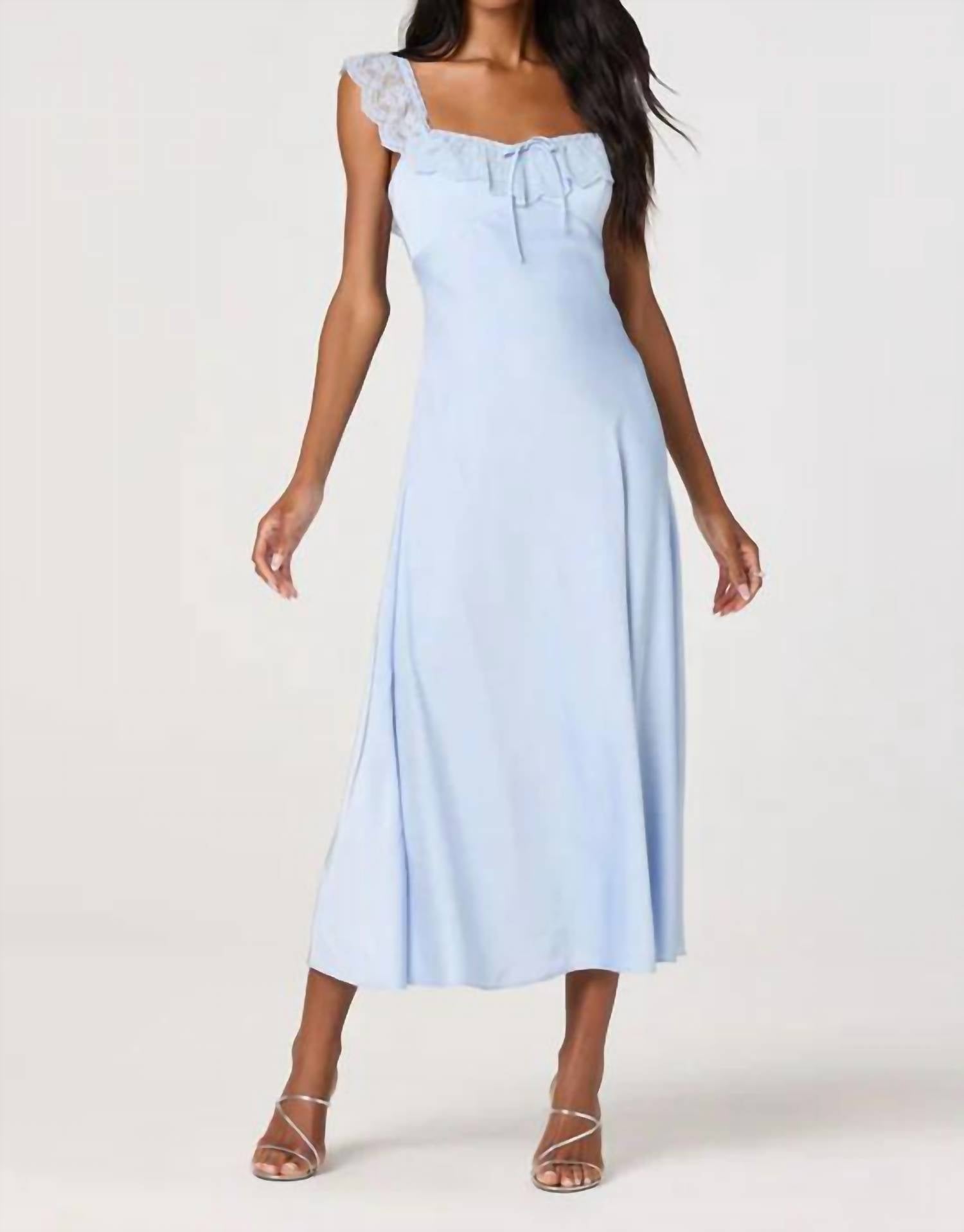 Astr - Makiya Lace Strap Empire Waist Midi Dress