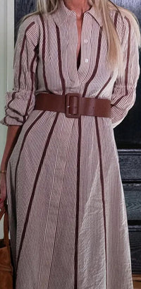SAIL to SABLE Belted Shirt Dress in white chocolate - women's dress - alternate view