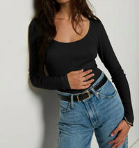 Nation LTD Elaine Top in black - women's long sleeve top