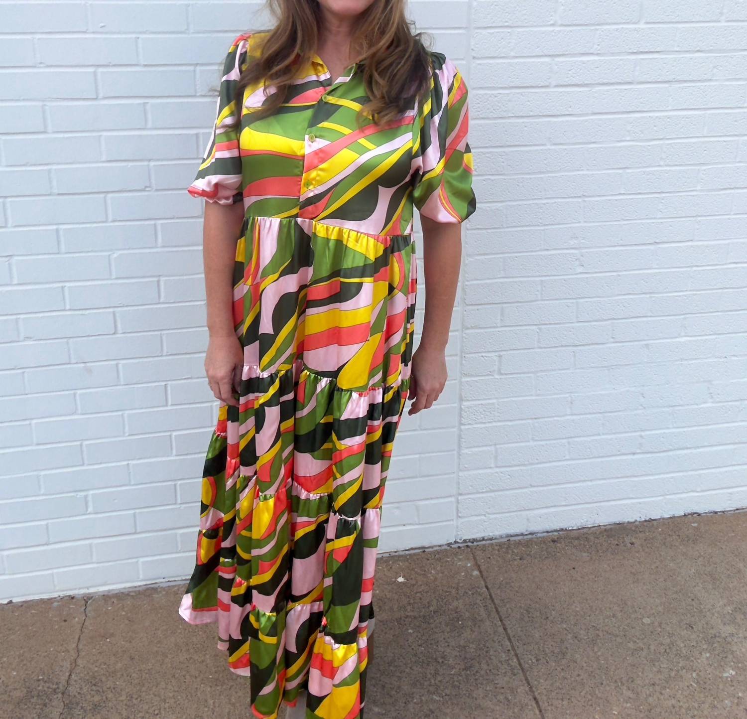 Karlie Disco Bloom Tiered Maxi Dress in multi - women's dress - alternate view
