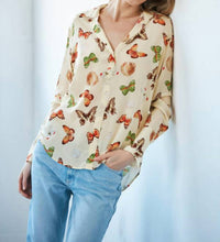 catherine gee Daria French Cuff Silk Blouse in butterfly - women's blouse