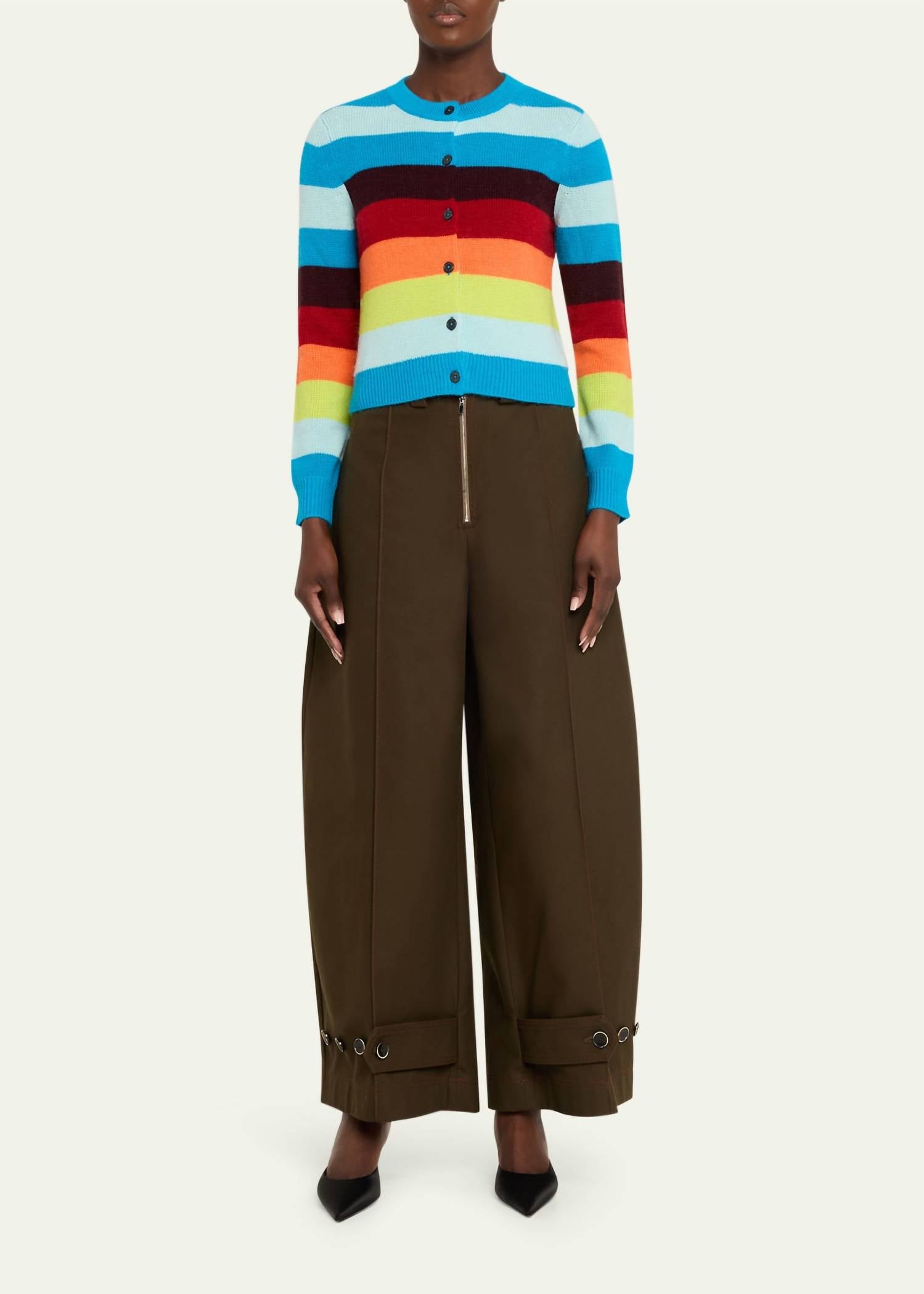 Christopher John Rogers - Striped Cropped Cardigan